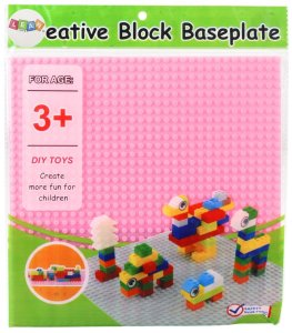 Płyta Plansza Konstrukcyjna Do Klocków Budowania Różowa 25,5x25,5 cm LEAN TOYS 3