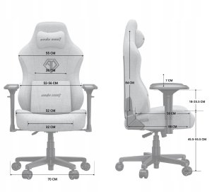 Fotel gamingowy Phantom 3 PRO L Anda Seat materiałowy ciemnoszary 6