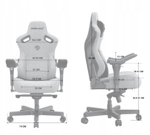 Fotel gamingowy Kaiser 3 PRO XL Anda Seat materiałowy ciemnoszary 14