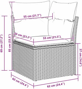 vidaXL Zestaw sof ogrodowych , 10 części, z beżowymi poduszkami 10