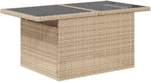 vidaXL Zestaw wypoczynkowy do ogrodu z 9 częściami i poduszkami w kolorze beżowym, z polirattanu 6