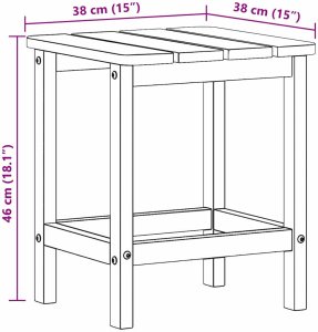 vidaXL Stolik boczny Adirondack Czarny 38 x 38 x 45 cm z HDPE 10