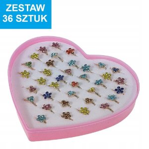 Pierścionek 36szt/box serce 05794 2