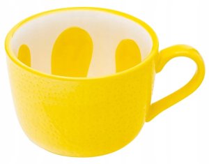Filiżanka ceramiczna 470ml Żółta w cytrynowy wzór 2