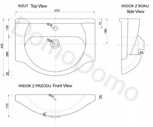 Zestaw łazienkowy szafka z umywalką baterią i syfonem 85x65cm stojąca biała Diana 7