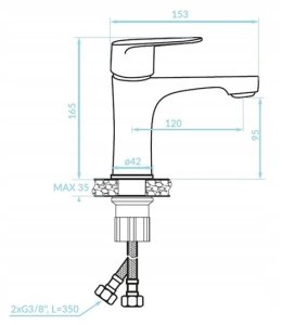 Zestaw łazienkowy szafka z umywalką baterią i syfonem 85x65cm stojąca biała Diana 8