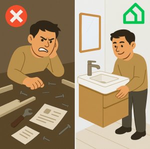 Szafka łazienkowa wisząca z umywalką 60x50cm Biały połysk uchwyt chrom Elara 9