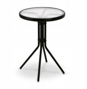 Zestaw mebli ogrodowych stolik szklany okrągły 50cm i 2 krzesła składane Tadar Patio 3