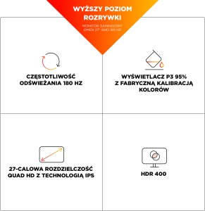 Monitor HP MONITOR LED, QHD 27" OMEN 27q G2 (AV4H6E9) 180Hz 4