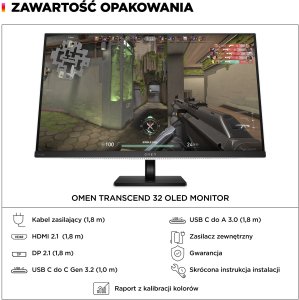 MONITOR HP OLED  UHD 31 5  OMEN Transcend 32 (9R181E9) 240Hz 9