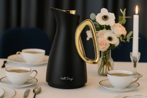 Termos z wkładem szklanym 1L ALESSIA czarno-złoty 9200 3