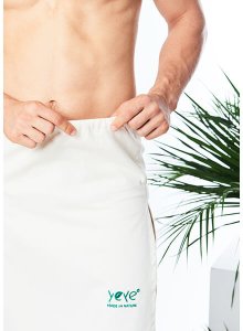 Yeye Kilt męski do sauny z gumką 100% bawełna OEKO-TEX Standard* YEYE Made in Nature Ecru XL 2