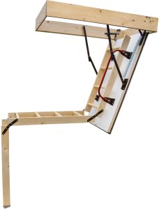 Drewniane schody strychowe EXTRA 112X70 46 mm w zestawie z wkrętami do betonu 5