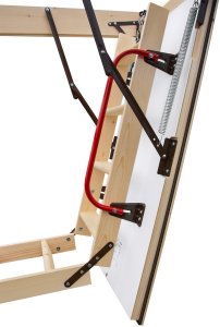 Drewniane schody strychowe EXTRA 112X70 46 mm w zestawie z wkrętami do betonu 7