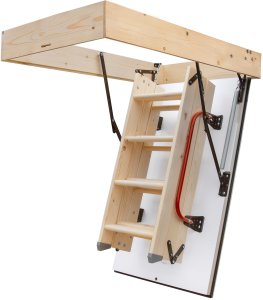 Drewniane schody strychowe EXTRA 112X70 46 mm w zestawie z wkrętami do betonu 9