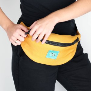 Spółka Zoo Design Pojemna materiałowa torba saszetka nerka Kolor musztardowy 4