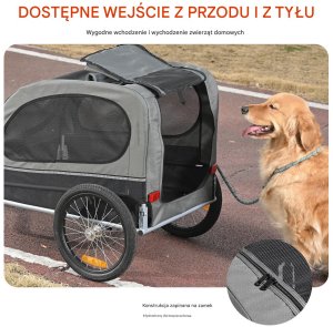 Przyczepka rowerowa dla psa do przewozu transporter do 40 kg 2