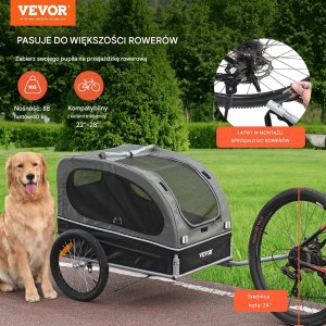 Przyczepka rowerowa dla psa do przewozu transporter do 40 kg 3