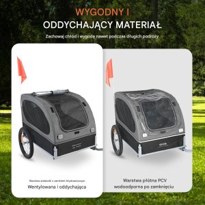 Przyczepka rowerowa dla psa do przewozu transporter do 40 kg 5