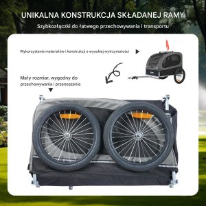Przyczepka rowerowa dla psa do przewozu transporter do 40 kg 6
