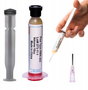 ZESTAW TŁOCZEK IGŁA TOPNIK DO LUTOWANIA RMA-223 PASTA BGA AKTYWNA KALAFONIA 2