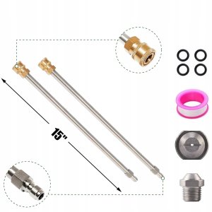 Profesjonalna szczotka do kostki T-Racer 20" 50cm z trzema kołami 275 bar stal nierdzewna z szybkozłączką 3/8" oraz lancą 76cm 3