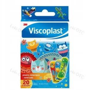 Plastry dziecięce VISCOPLAST Zwierzęta, 72x25mm, 20 szt., pudełko 3