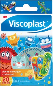 Plastry dziecięce VISCOPLAST Zwierzęta, 72x25mm, 20 szt., pudełko 5