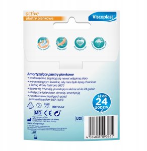 Plastry VISCOPLAST Active, piankowe, 2 rozmiary, 8 szt., kopertka 5