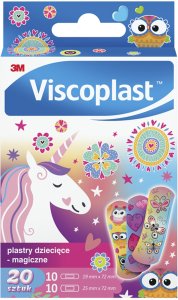 Plastry dziecięce VISCOPLAST Magiczne, 2 rozmiary, 20 szt., pudełko 2