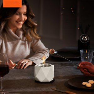 Biokominek kominek wolnostojący na taras stół ogrodowy stojący beton 12cm 11