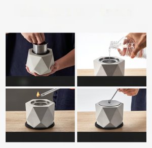 Biokominek kominek wolnostojący na taras stół ogrodowy stojący beton 12cm 12