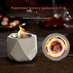 Biokominek kominek wolnostojący na taras stół ogrodowy stojący beton 12cm 6
