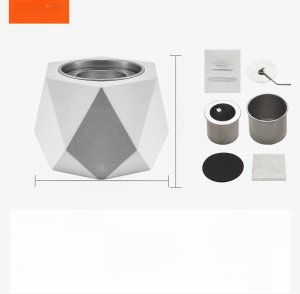 Biokominek kominek wolnostojący na taras stół ogrodowy stojący beton 12cm 8