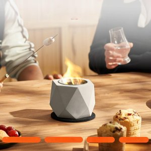 Biokominek kominek wolnostojący na taras stół ogrodowy stojący beton 12cm 9