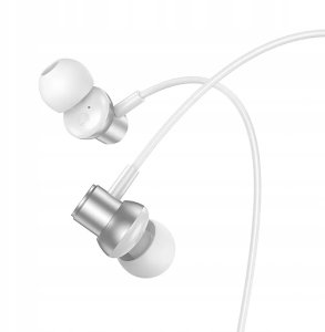 Słuchawki Hoco Słuchawki przewodowe douszne Jack 3,5 mm M110 srebrne 2