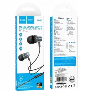 Słuchawki Hoco Słuchawki przewodowe douszne Jack 3,5 mm M110 szare 6