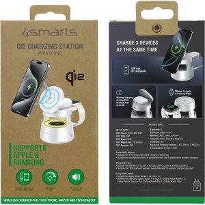 4smarts 541535 ładowarka do urządzeń przenośnych Zestaw słuchawkowy, Smartfon, Smartwatch Biały USB Bezprzewodowe ładowanie Wewnętrzna, Zewnętrzna 3