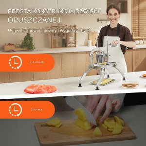 Krajalnica do warzyw ręczna stalowa do ziemniaków cebuli frytek 2
