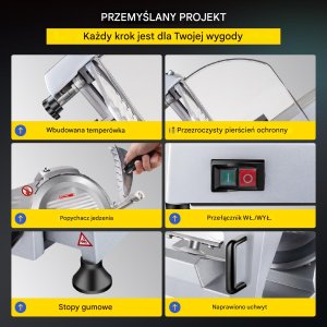 KRAJALNICA GASTRONOMICZNA DO MIĘSA SERA 254 mm plaster 0-12 mm 3