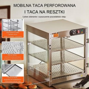Witryna grzewcza pogrzewacz do żywności 3-poziomy 800W 3