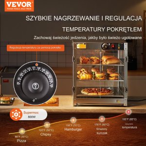 Witryna grzewcza pogrzewacz do żywności 3-poziomy 800W 7