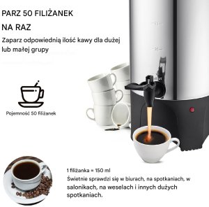 WARNIK do wody PODGRZEWACZ do kawy herbaty 7,4 l 2