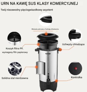 WARNIK do wody PODGRZEWACZ do kawy herbaty 7,4 l 3