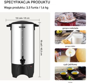 WARNIK do wody PODGRZEWACZ do kawy herbaty 7,4 l 4