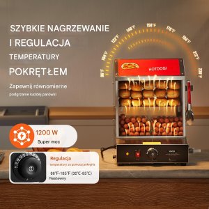 Podgrzewacz witryna grzewcza do Hot Dogów parówek bułek 27 L 3