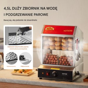 Podgrzewacz witryna grzewcza do Hot Dogów parówek bułek 27 L 4