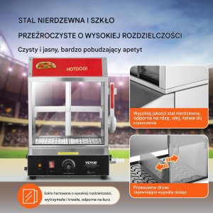 Podgrzewacz witryna grzewcza do Hot Dogów parówek bułek 27 L 5