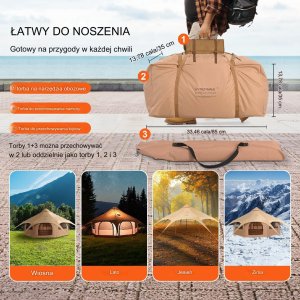 Namiot jurta mongolska namiot kempingowy pawilon 5 m 5