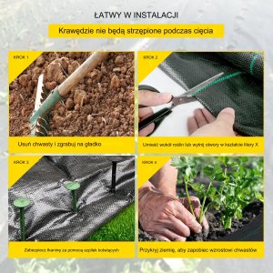 Gruba agrowłóknina antychwastowa agrotkanina 91,4x1,83 m czarna 4